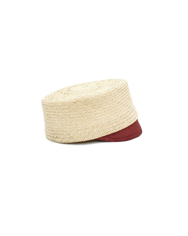 bell boy cap straw natural red